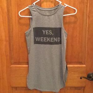 Madden long gray tank size XS-yes, weekend